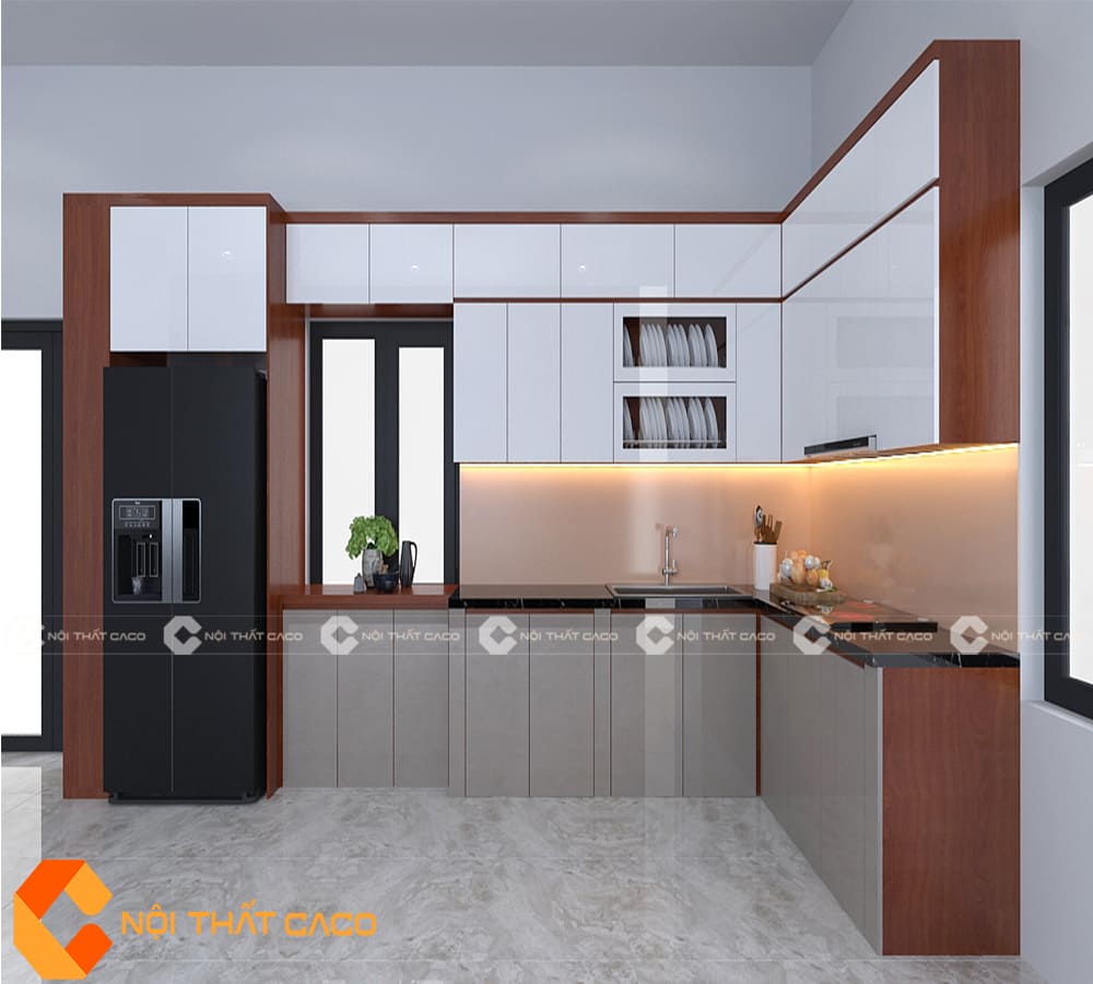 tu bep mdf phu acrylic an cuong tbm