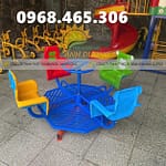 Bập bênh 4 ghế hình gấu, đu quay 4 ghế gấu dành cho trẻ em