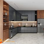 Tủ Bếp Gỗ Công Nghiệp MDF Lõi Xanh Cao Cấp