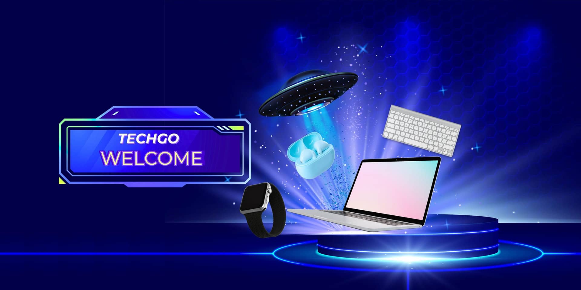 Xanh Tím Hiện Đại Tương Lai Hình Ảnh Sale Deal Ưu Đãi Sản Phẩm Đồ Công Nghệ Banner