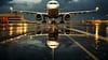 ai generated flight airplane airport background photo