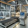 DALL·E 2025-02-13 12.02.05 - A high-precision glass cutting machine in an industrial workshop. The machine is equipped with a laser cutting head and a conveyor system for automate